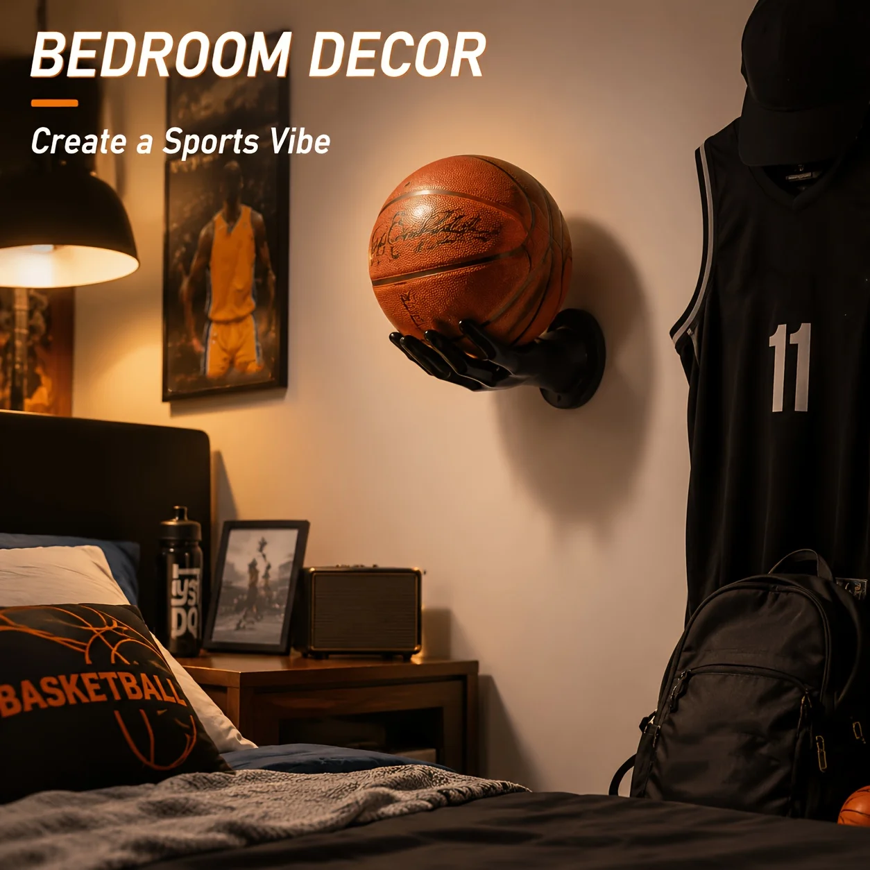 1pcs Creative and personalized basketball storage stand, cyberpunk mechanical arm ornament, wall decoration storage stand