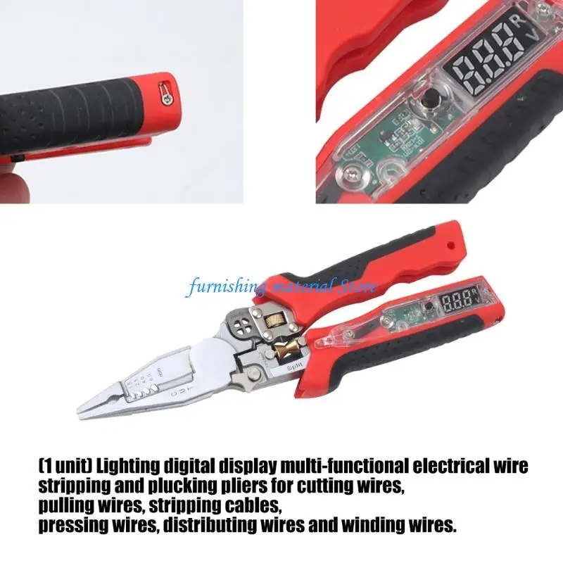 Y5GD Accurate Wire Stripping Pliers Cable Stripping Cutting Crimping Tool Equipped With Digital Display And Light for Circuit