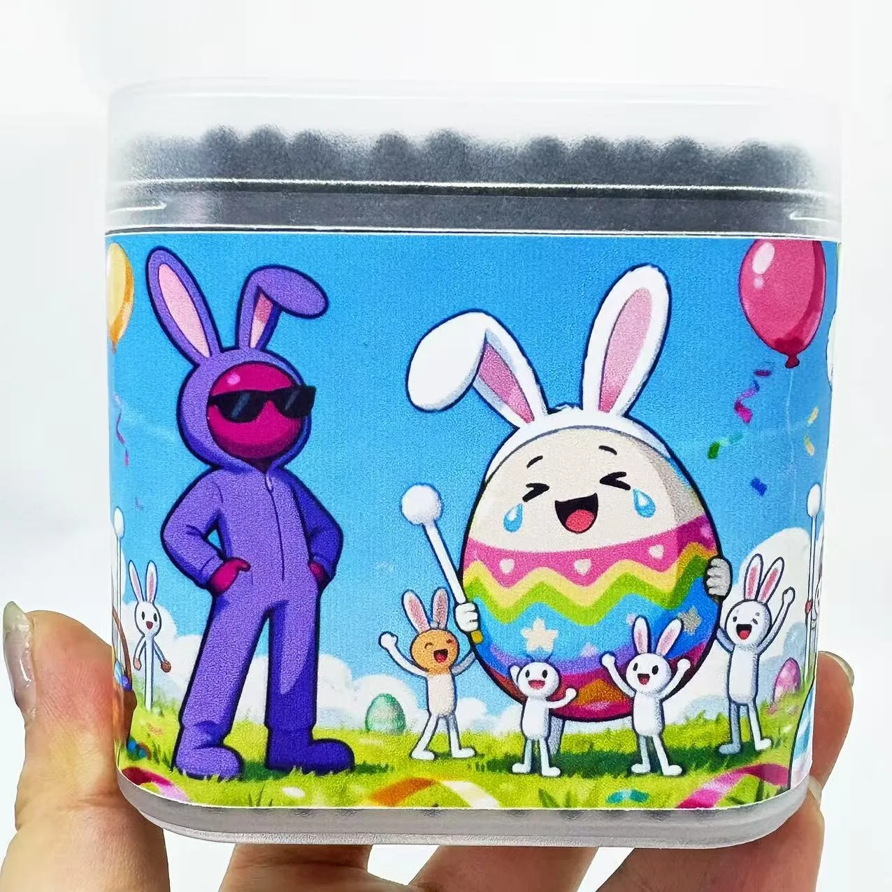 400 Uds hisopos de algodón de doble punta con temática de Pascua, bastoncillos de hisopo de algodón con elemento creativo de Pascua, bastoncillos de hisopo de algodón negros redondos en espiral