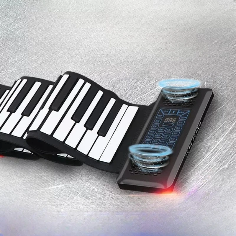 88-Key Foldable Piano Double Speaker Portable Hand Roll Music Instrument
