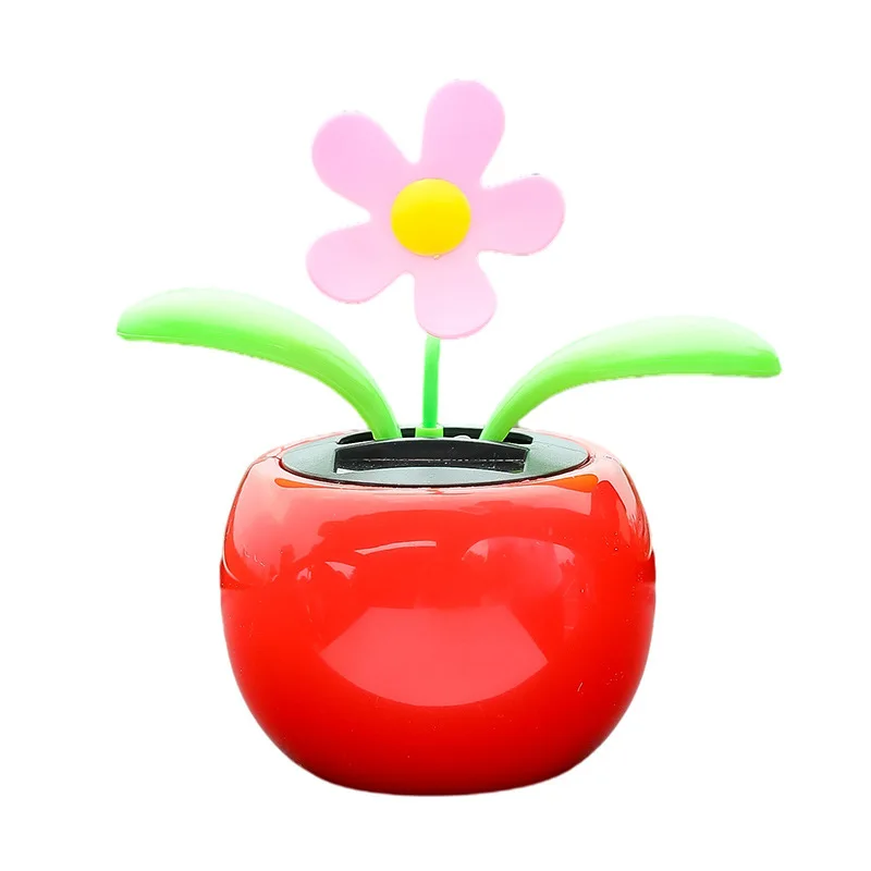 1 Pc Solar Powered Dancing Flower Car Dashboard Ornaments Swinging Toy Car Accessories Auto Interior Decoration Gifts for Friend