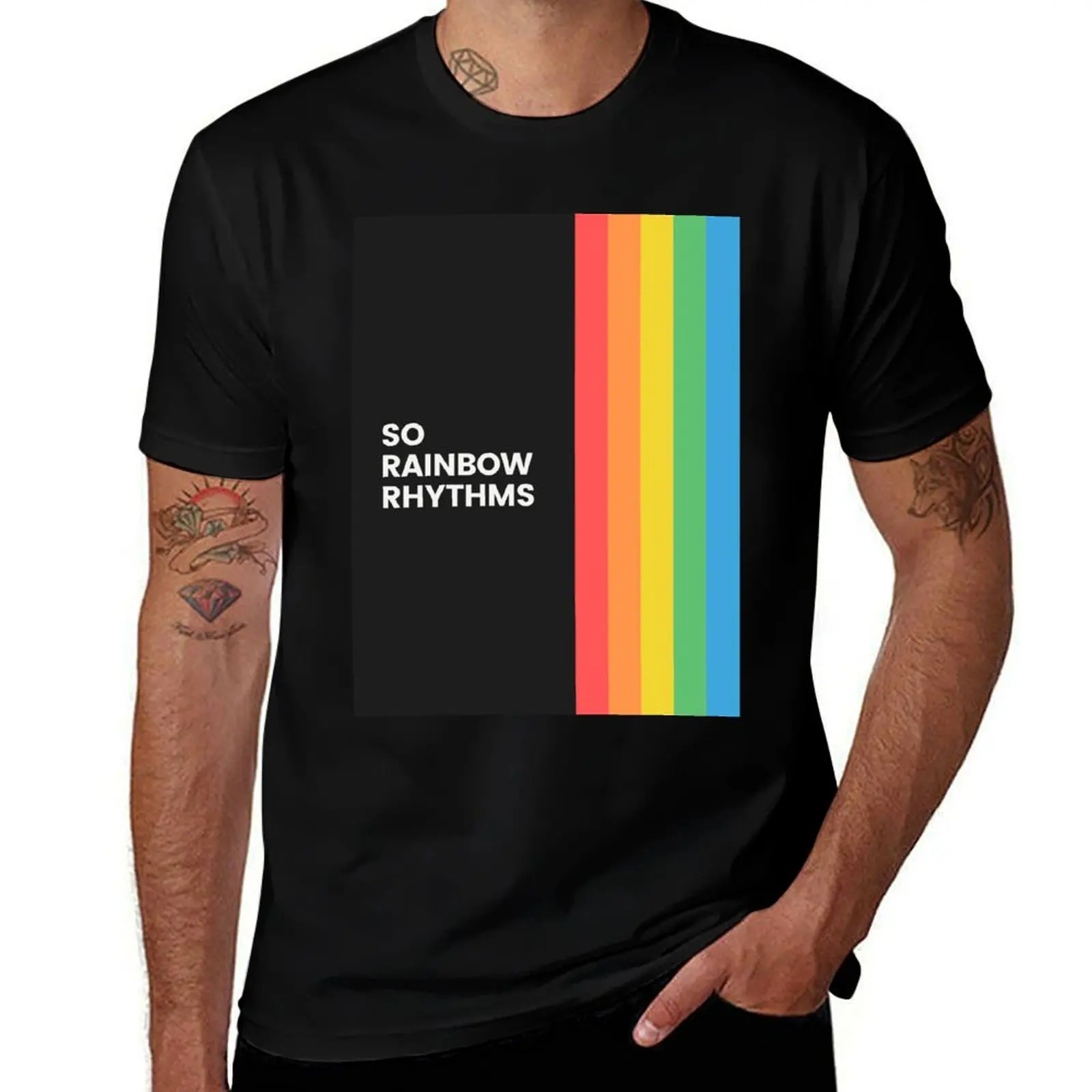 Peep Show: So Rainbow Rhythms T-Shirt Comfortable Basic Crew Neck Tee T-Shirt