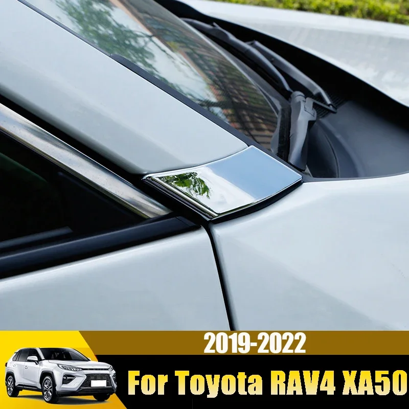 

ABS Carbon For Toyota RAV4 2019 2020 2021 2022 2023 2024 RAV 4 XA50 Car Front Window A Pillar Cover Trim Exterior Accessories