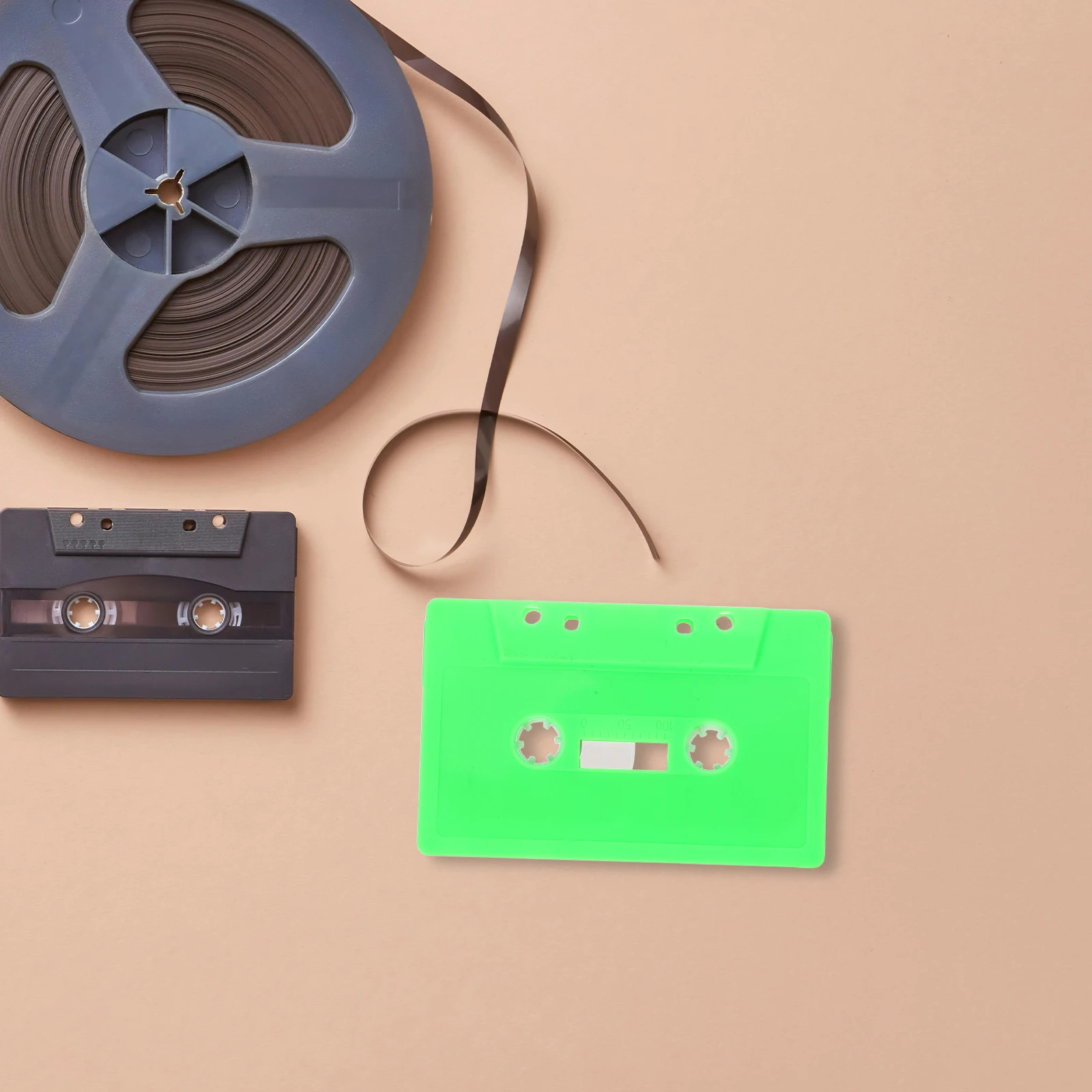 

2pcs Blank Storage Box Retro Cassette Audio Organizer Without Core Compact Cassettes Tape Holder Organizer Holder