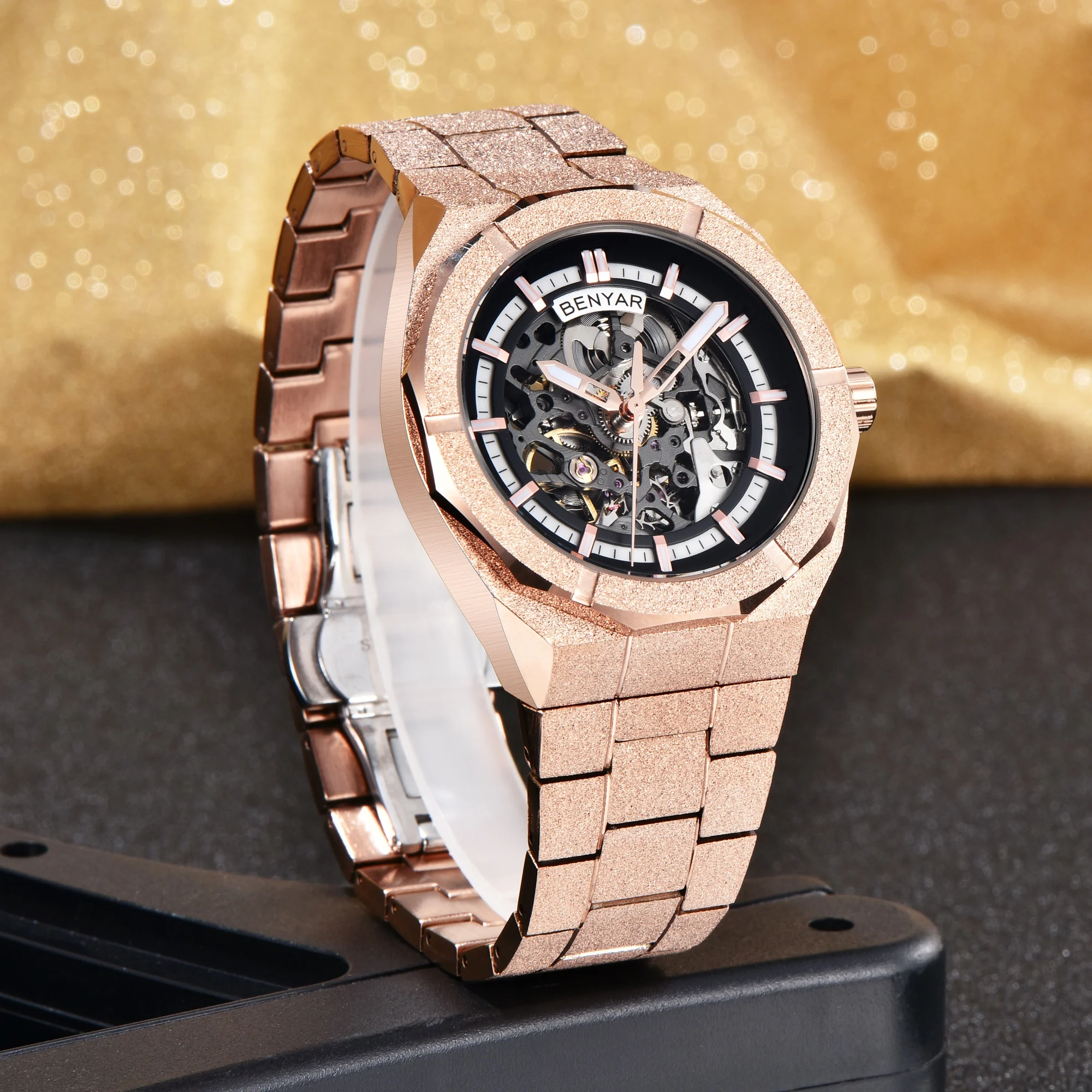 

BENYAR 2025 New Men's Automatic Mechanical Watch Luxury Business 41mm Waterproof 30m Stainless Steel reloj hombre