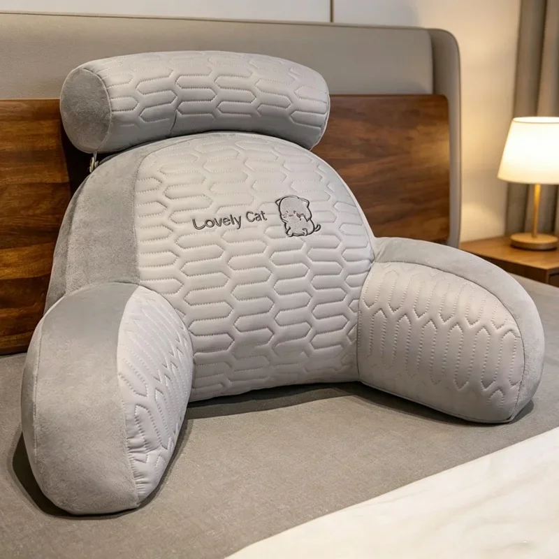 Supportive Comfortable Latex Large Backrest Cushion Bed Headboard Dorm Room Pillow for Reading Phone Gaming Relaxation Supplies