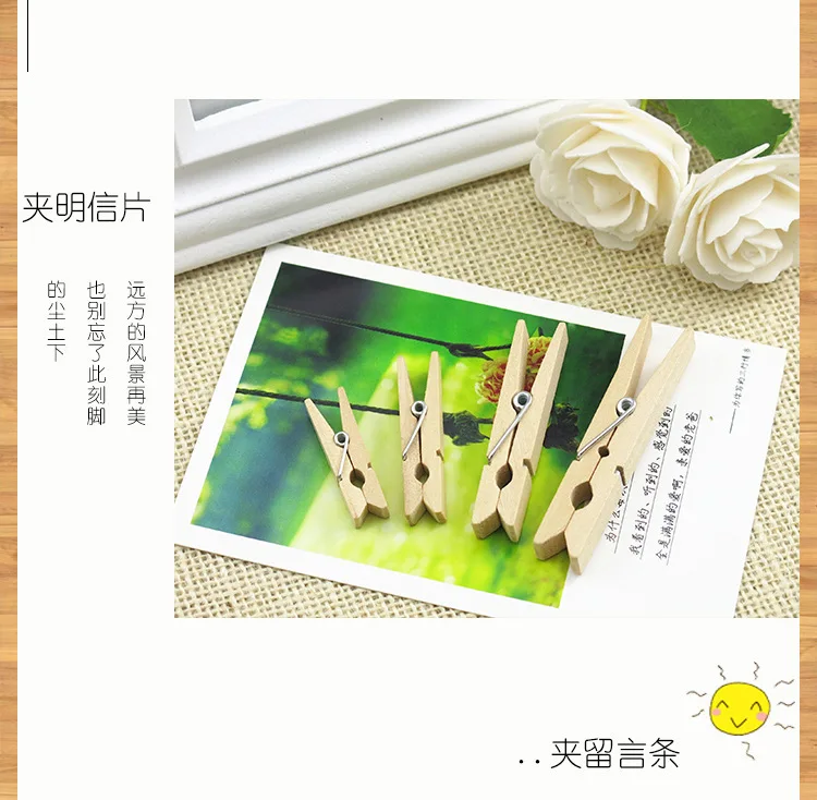 50 Stück Holzklammern in verschiedenen Größen, dekorative Fotoklammern, Wäscheklammer, handgefertigt, Kunsthandwerk, Dekoration, Heringe, Zuhause, Büro, Schule, DIY-Spielzeug – Detail 18