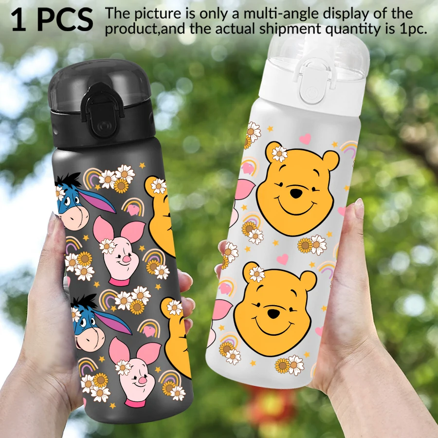 1 قطعة ديزني، ويني ذا بوه، تيجر، 26 أوقية زجاجة مياه بلاستيكية كوب ماء رياضي مع حبل رفع هدية عيد ميلاد/العودة إلى المدرسة