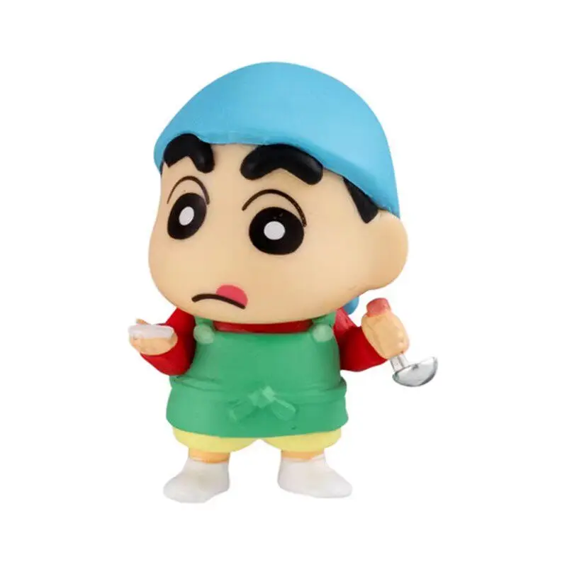 Bandai Crayon Shin-chan Action Figure Model Cooking Style Shin-chan Buriburizaemon Shiro Ornament Gashapon Ball in Stock Genuine