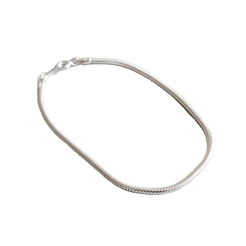

925 Sterling Silver Simple Snake Chain Bracelet for Girls