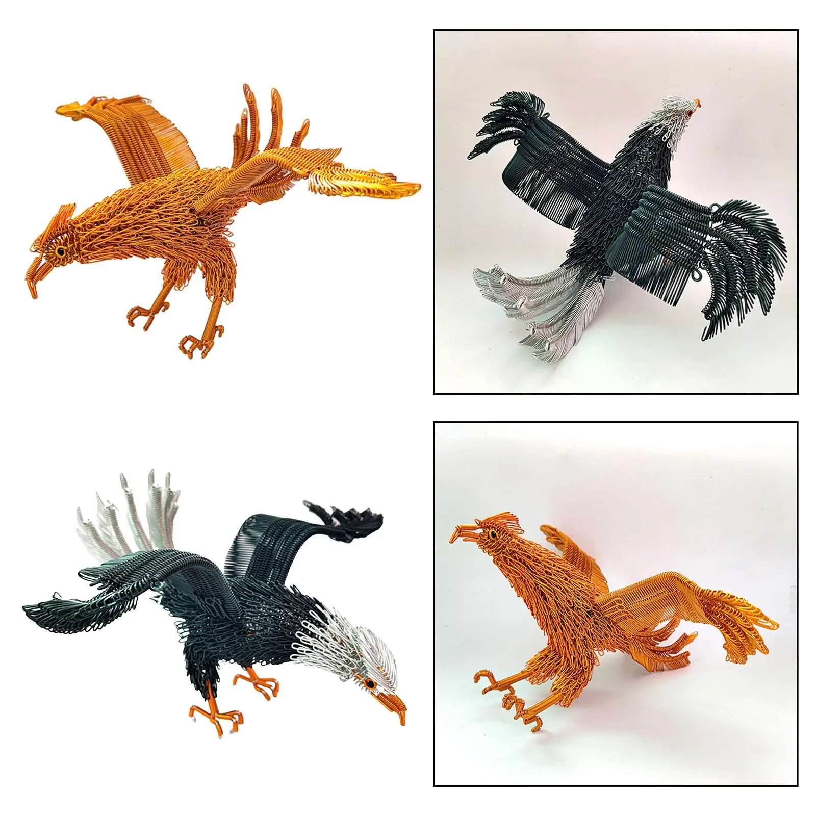 Eagle Ornament Hawk Sculpture Collectible Feng Shui Modern Home Decor Alloy Animal Figurine for Living Room Shelves Bookcase