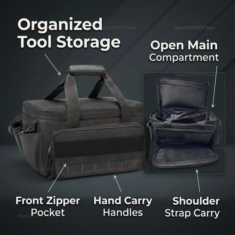 14-inch Heavy Duty Tool Bag with Wide Opening Zip Multiple Pockets and Carry Handle Durable Tool Storage forProfessionals andDIY