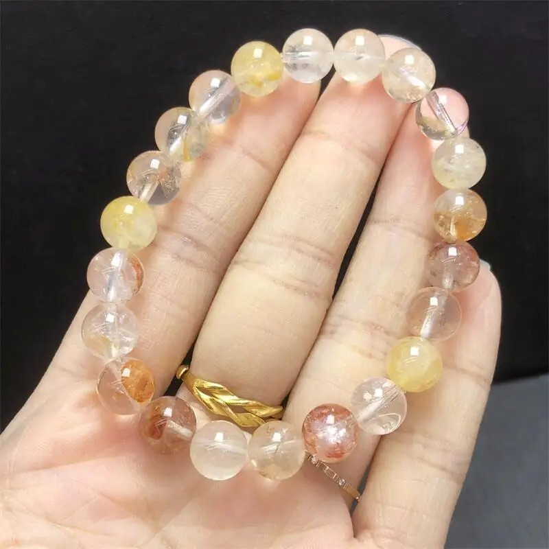 

8 мм натуральный цветной огненный кварц гематоид браслет из бисера ювелирные изделия ручной работы стрейч браслет детский подарок на день рождения 1 шт.