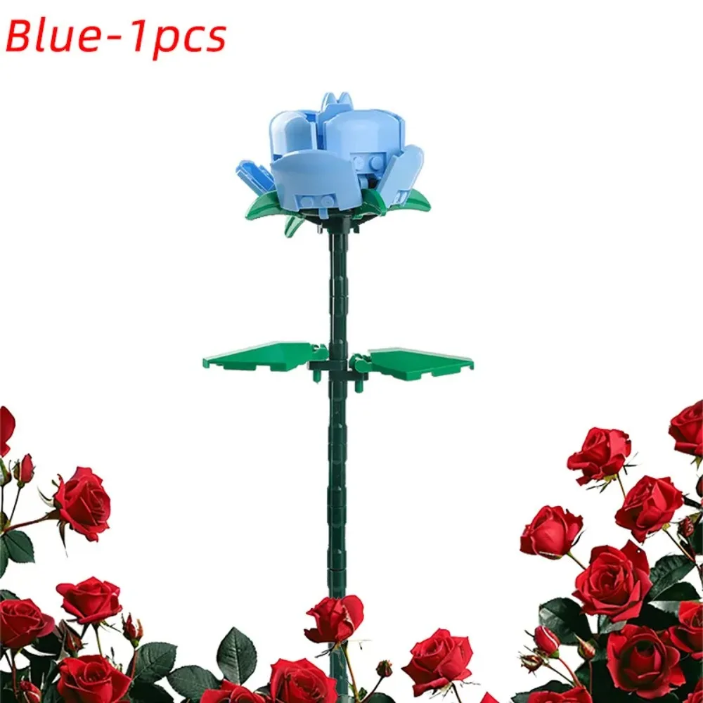 

New DIY DIY Bricks Roses Flower Ornament Puzzle Building Blocks Children Gift Kits Toys Flower Building Blocks