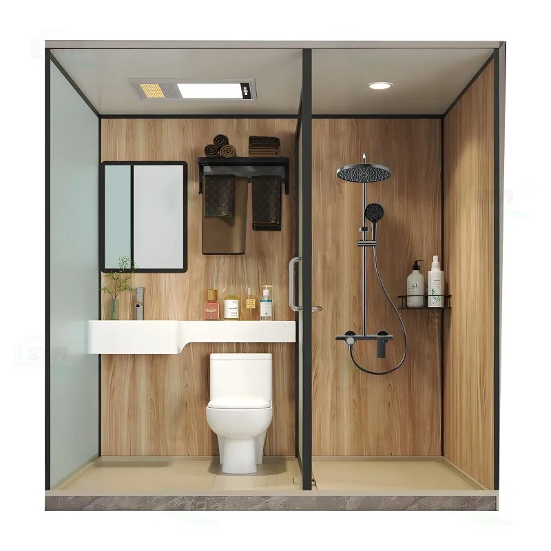 Modern Style Prefab Sliding And Hinge Open Bathroom Toilet Frameless Framed Shower Enclosures Cabins With Acrylic Ceramic Tray