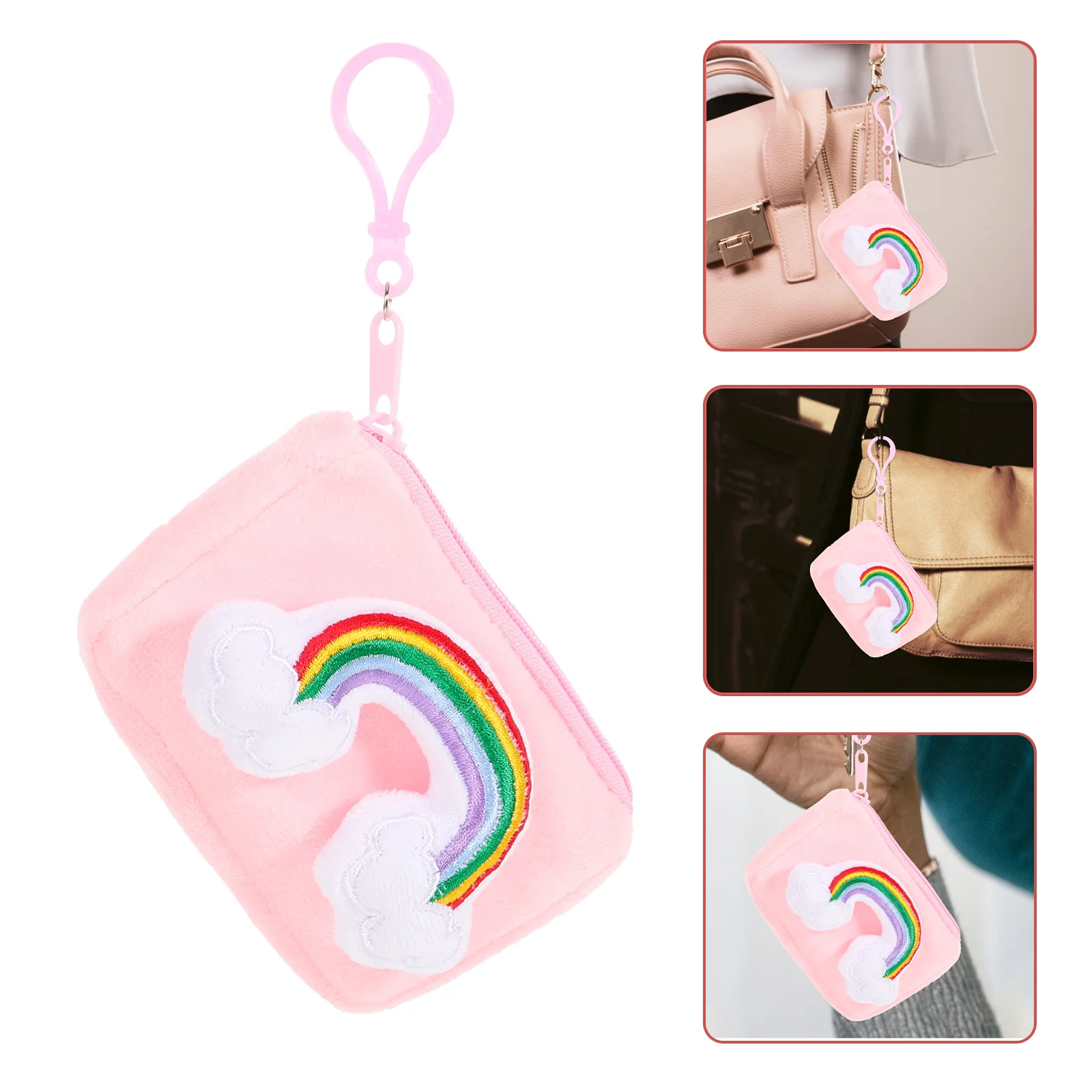

Rainbow Coin Purse Keychain Mini Wallet Change Storage Pouch Bag Charm Gift for Rainbow Purse Wallet