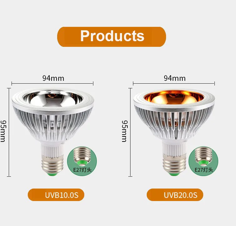 Lampa LED dla gadów UVB lUVA Pełne spektrum 12W PAR30 4000K