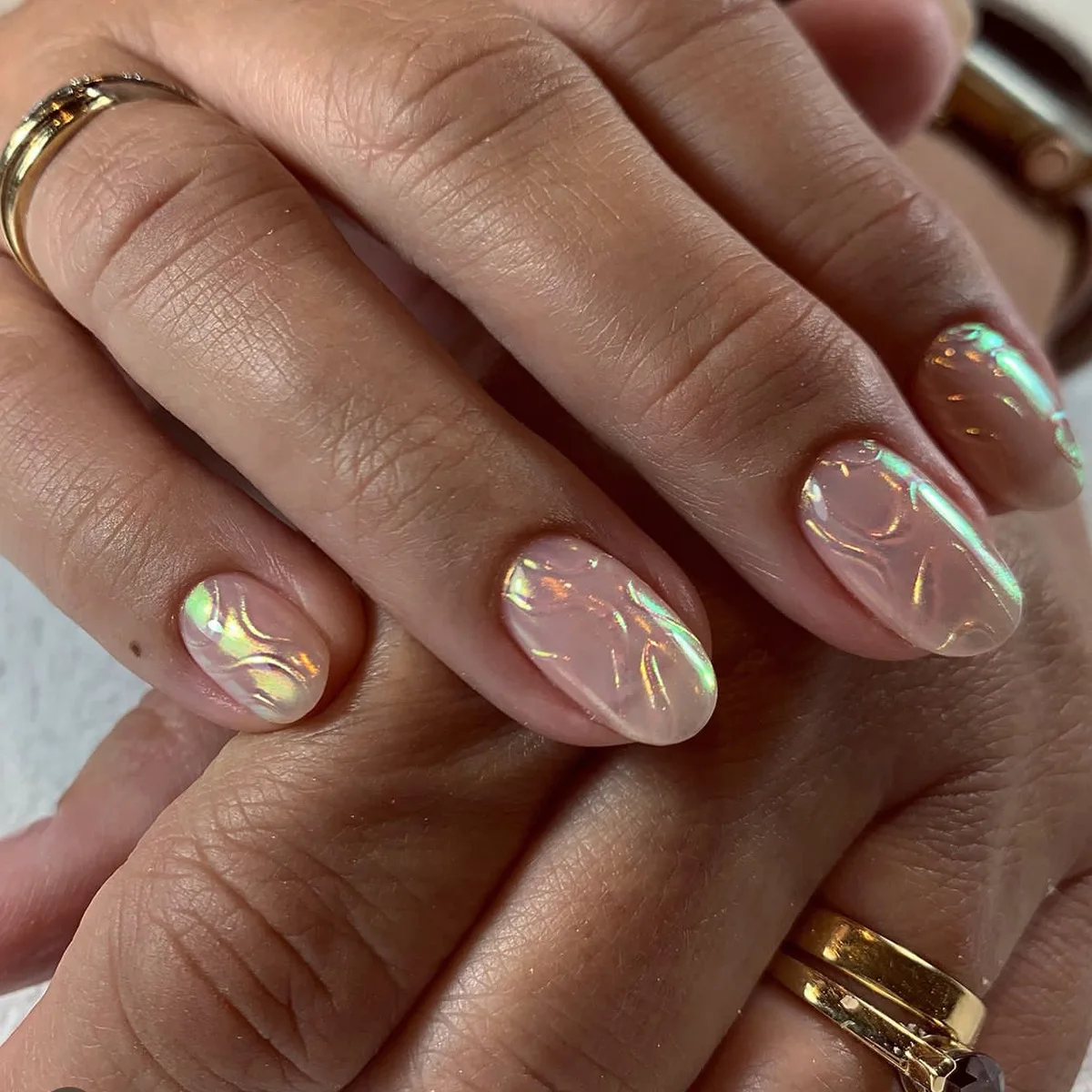 24 قطعة نجمة القمر عصا على مسمار لامعة مسحوق قصيرة مستديرة الأظافر كاذبة الفن الأزرق اللوز وهمية مسمار مجموعة يمكن ارتداؤها الماس اضغط على الأظافر #3