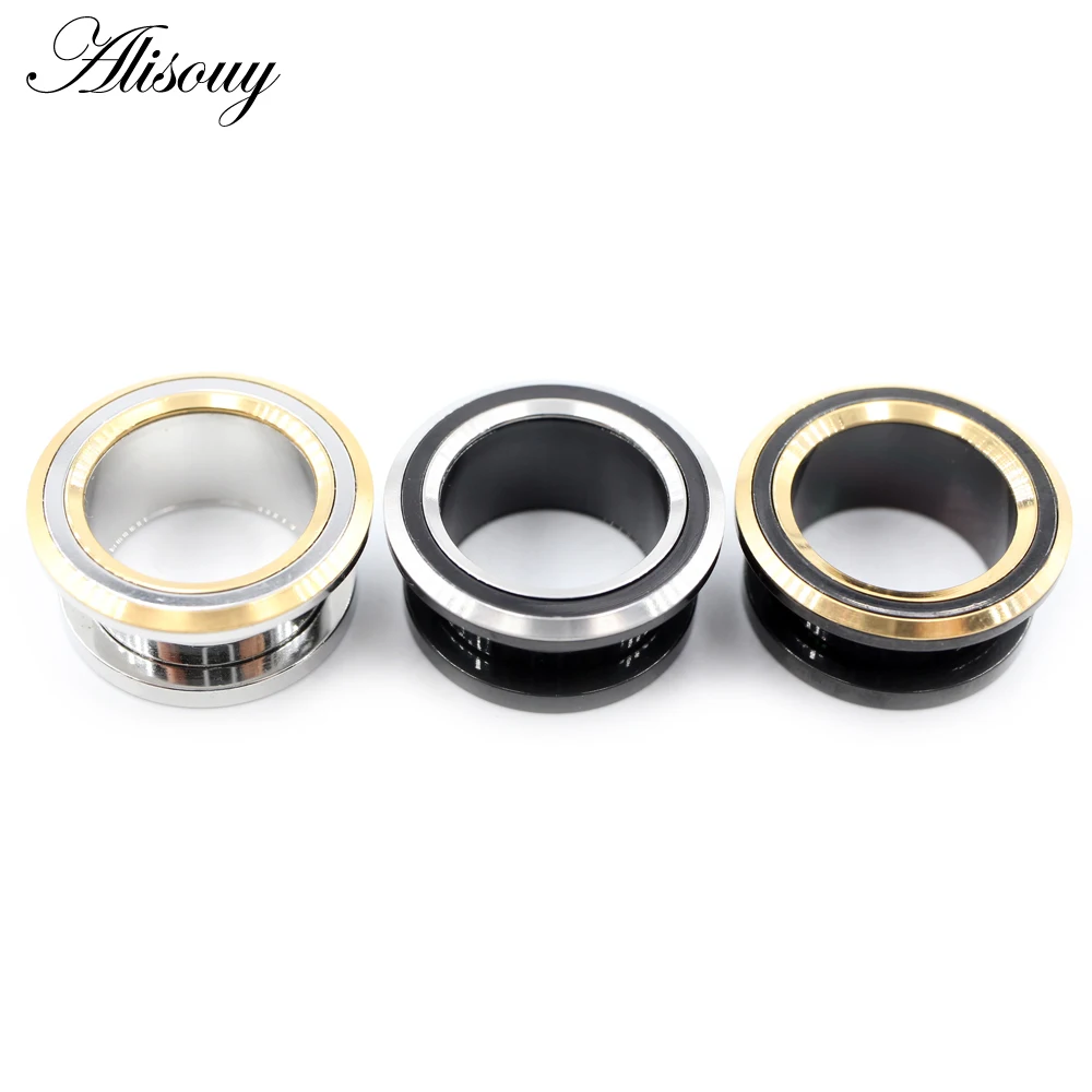 Alisouy 2 Stück 6-25mm Edelstahl Runde Ohrstöpsel zum Aufschrauben Tunnel Expander Stretchers Gauges Ohrringe Piercing Körperschmuck – Detail 3