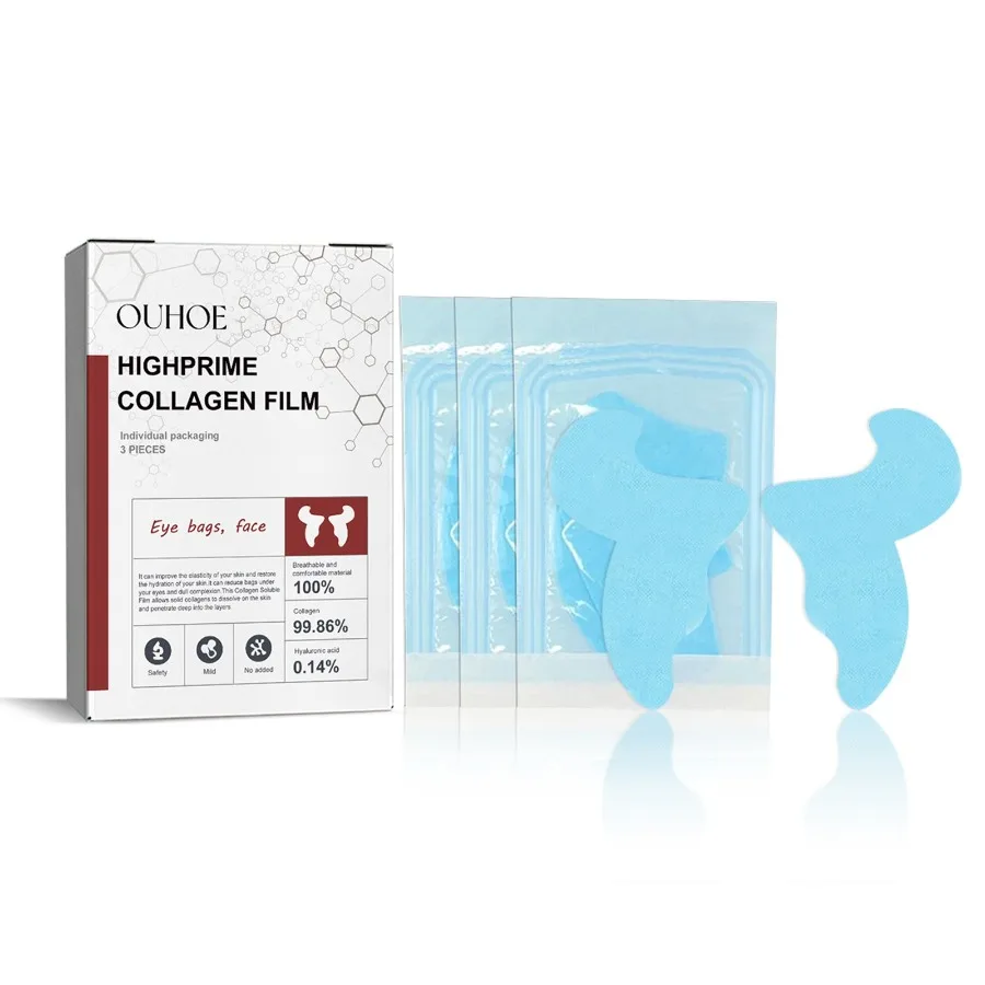 OUHOE 加水分解コラーゲン アイマスクは、目の周りの肌に潤いを与え、潤いを与え、隅の小じわを軽減します。