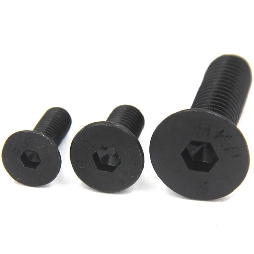 DIN7991 Hexagon Hex Socket Head Flat Countersunk Allen Bolt Screw M2M2.5M3M4M5M6M8 Black Grade10.9 Steel Hex Socket Bolts