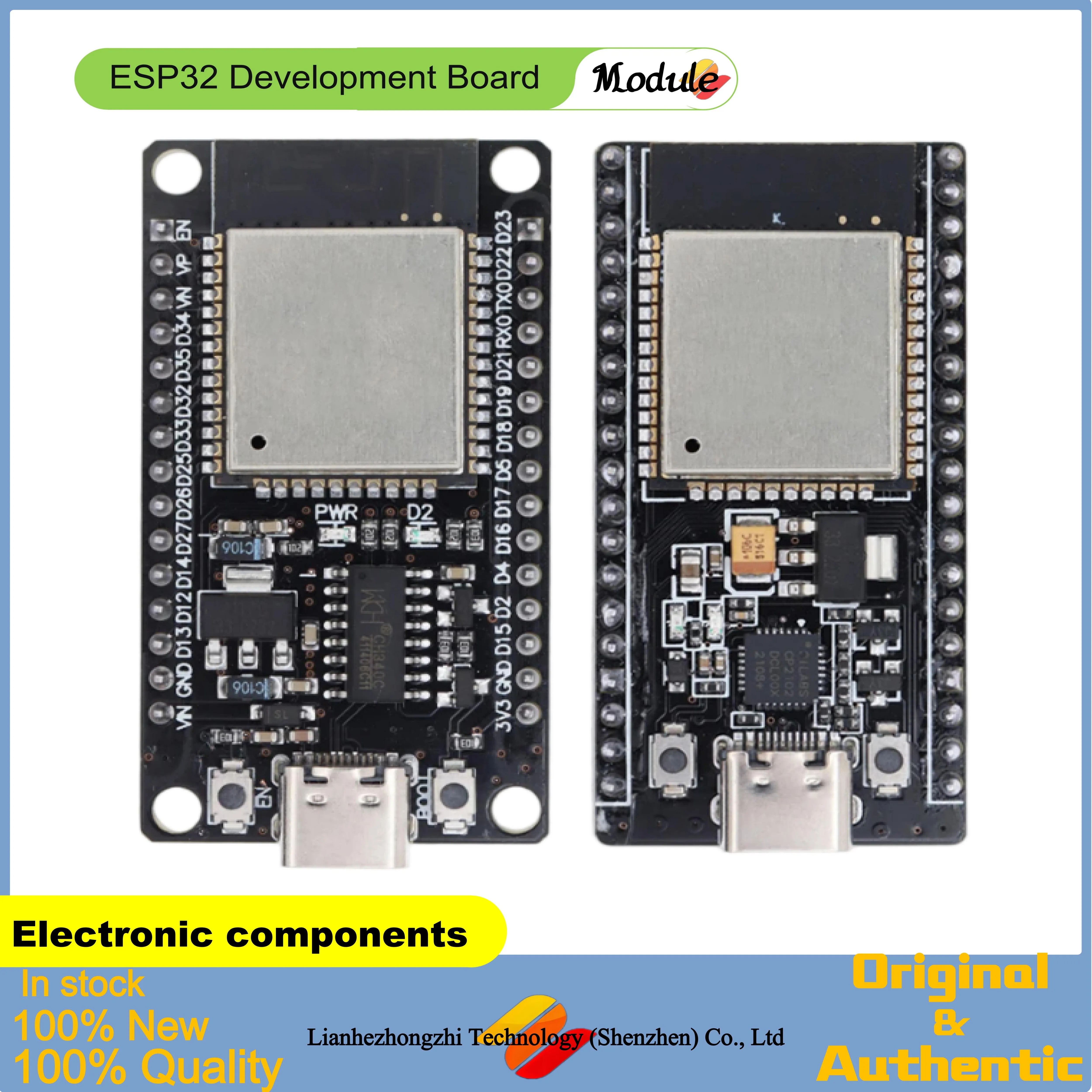 

ESP32 TYPE-C USB CH340C CP2102 WiFi+Bluetooth Ultra-Low Power Dual Core ESP32-DevKitC-32 ESP-WROOM-32 Expansion Board