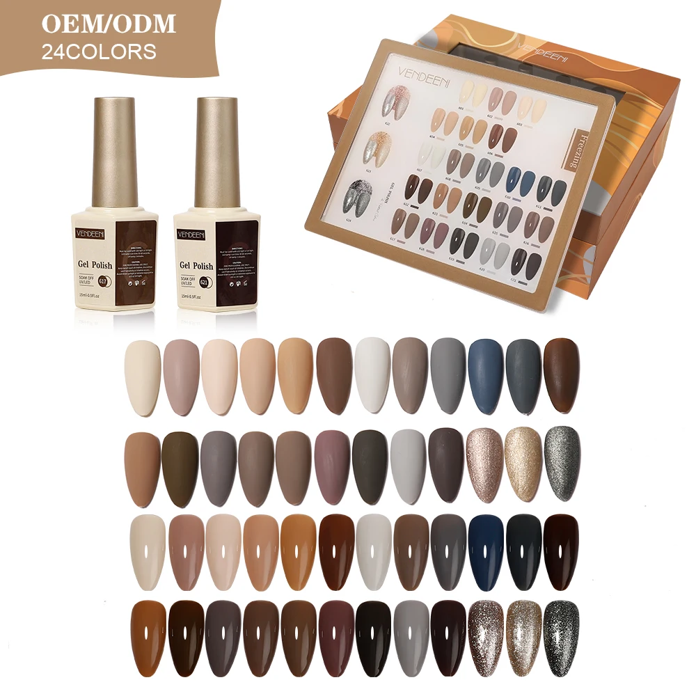 Vendeeni السنة الجديدة الأحمر 24 ألوان هلام طلاء الأظافر عدة المهنية الأشعة فوق البنفسجية جل مجموعة العضوية مسمار هلام البولندية بولي يوريثان هيما الحرة الأشعة فوق البنفسجية هلام البولندية