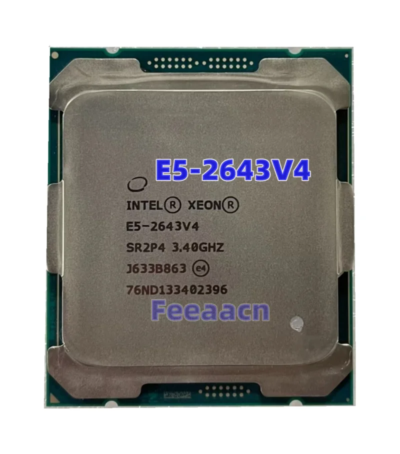 Usados E5-2643V4 Xeon E5 2643V4 SR2P4, 3,40 GHZ, 6-Core, SmartCache 20MB, FCLGA2011-3 TPD, 135W, Grátis Grátis