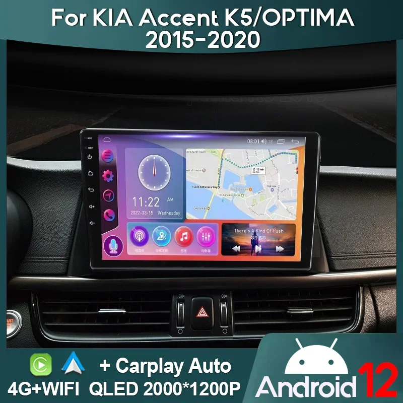 

For Kia Accent K5 Optima 4 JF 2015 - 2020 Left hand drive Android 13 Car Radio Multimedia Video Player GPS CarPlay 4G Head Unit