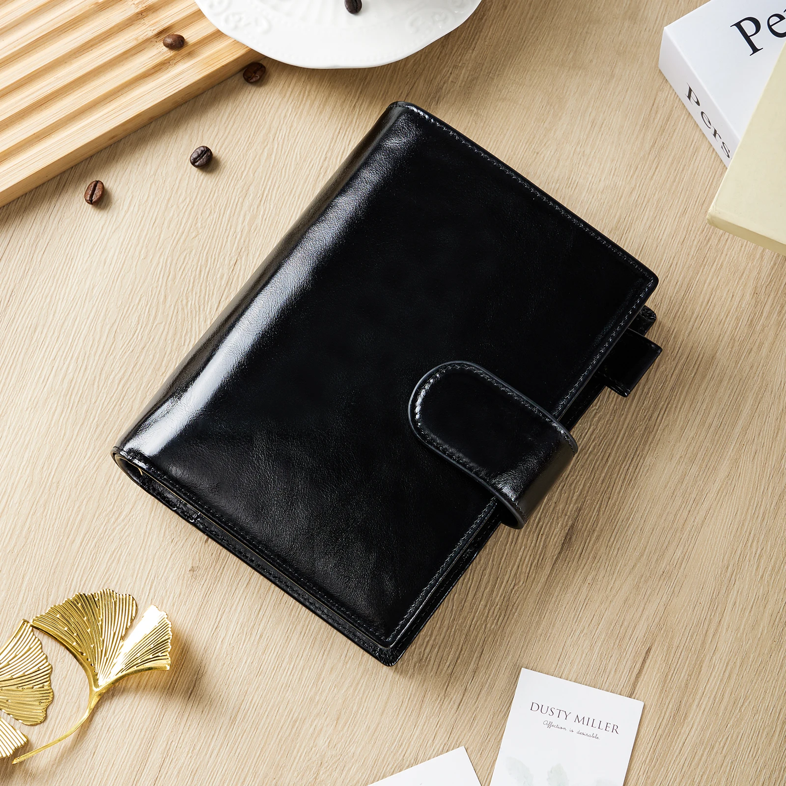 Smartfee Personal Budget Planner A6 Planner Binders Oil Waxy Skin Genuine Leather Organizer Notebook Agenda
