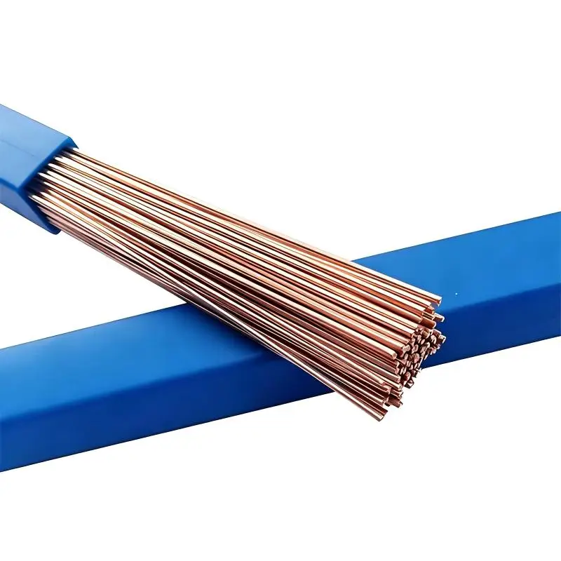 

High Strength 5pcs Phosphor Coppers Welding Rod 50/40cm Round&Flat Electrode For Brazing Soldering Electrical Mechanical Repair