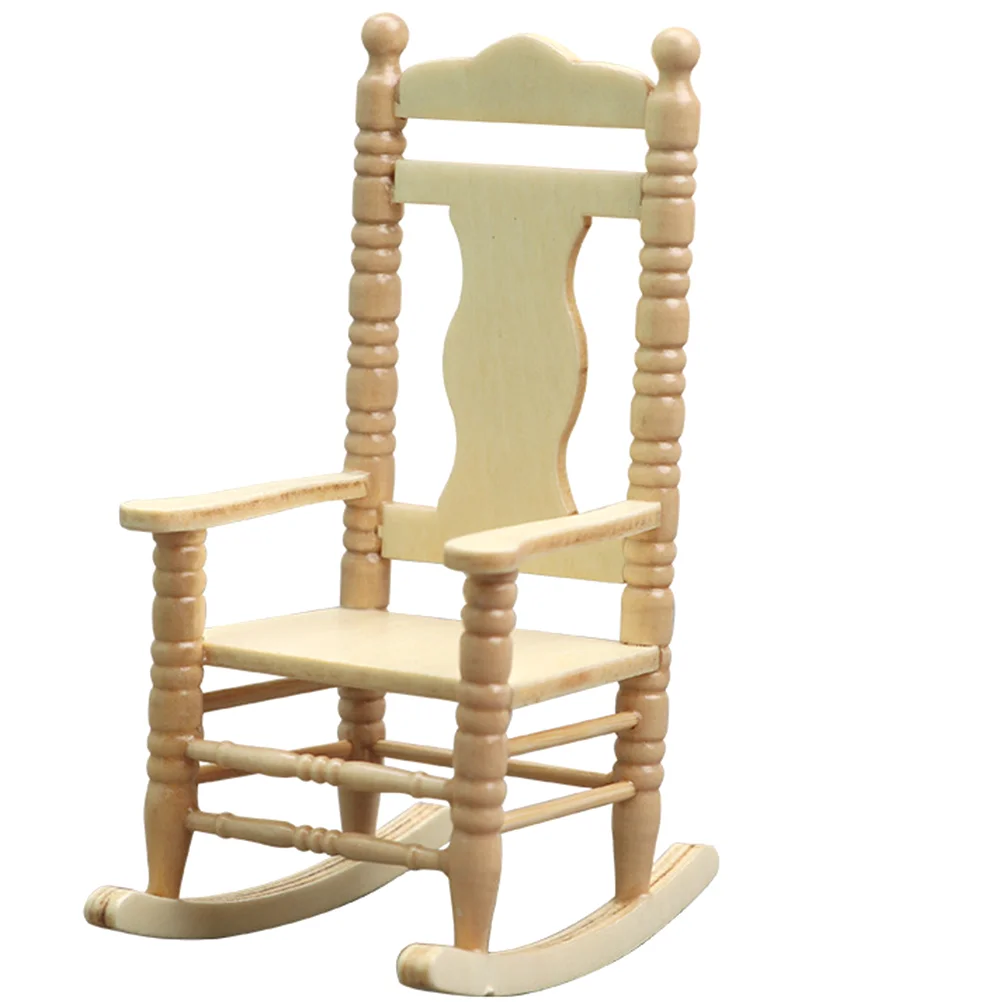 Juguetes para bebés, casa pequeña, taburete para casa de muñecas, silla pequeña de madera, Mini muebles, estatuilla, accesorios de color caqui, modelo de decoración para niños