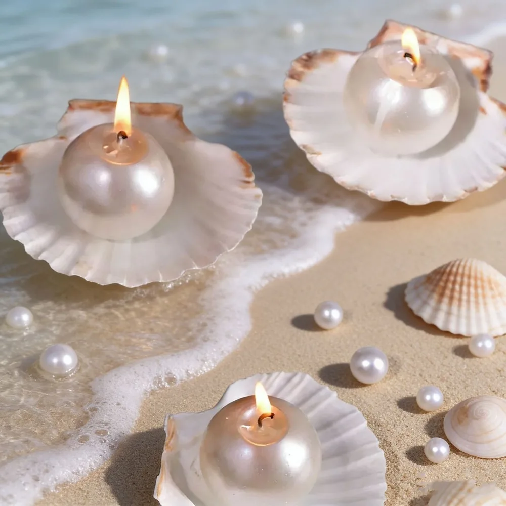 

1Pc Pearl Scented Candle with Shell Dreaming Ocean Style Scented Candle Great Creative Gift Candlelight Dinner Supply Home Decor