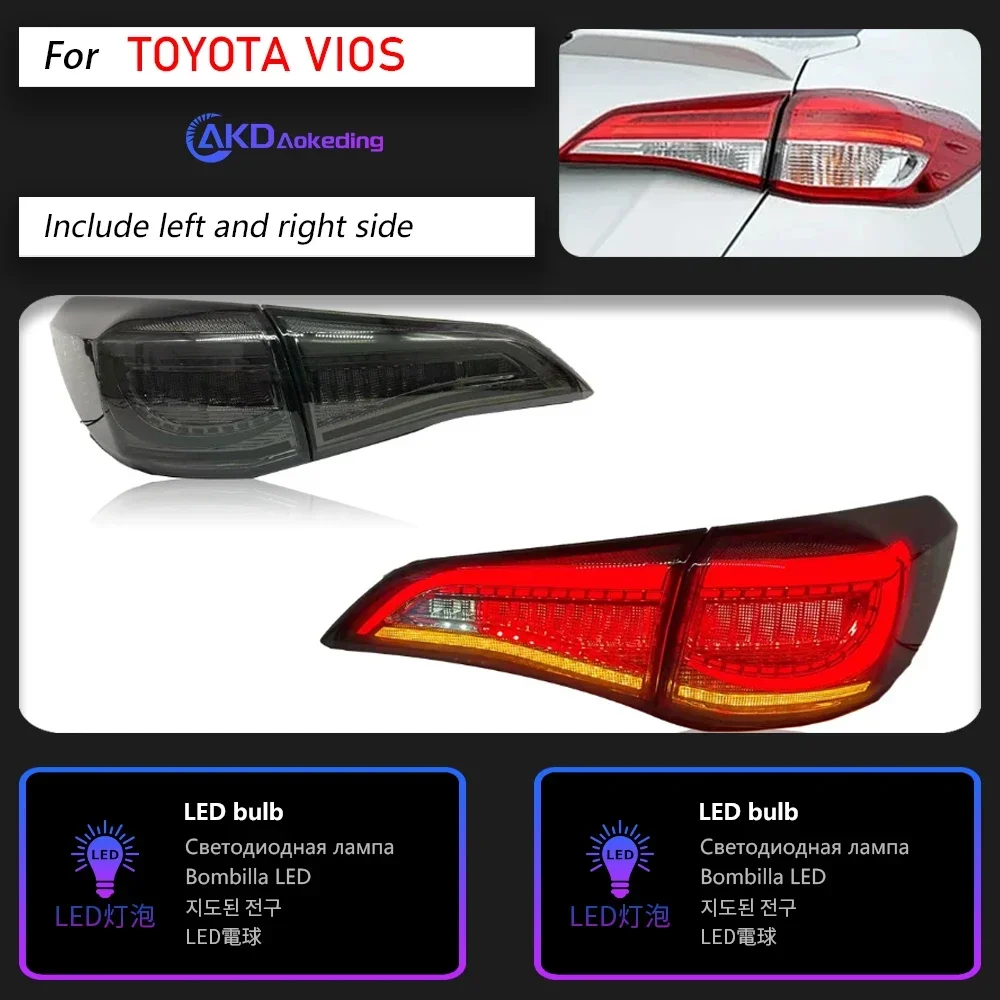 High qualityCar Lights for   Vios LED Tail Light 2018-2023 Rear Lamp Vios DRL Signal Auto Accessories
