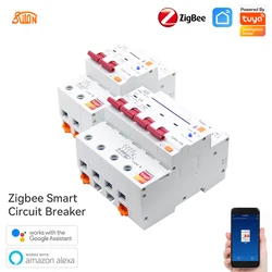 TUYA ZigBee RCBO Contatore di energia intelligente Kwh Misurazione Monitoraggio Interruttore automatico Relè timer con protezione dalle perdite 2P 4P63A