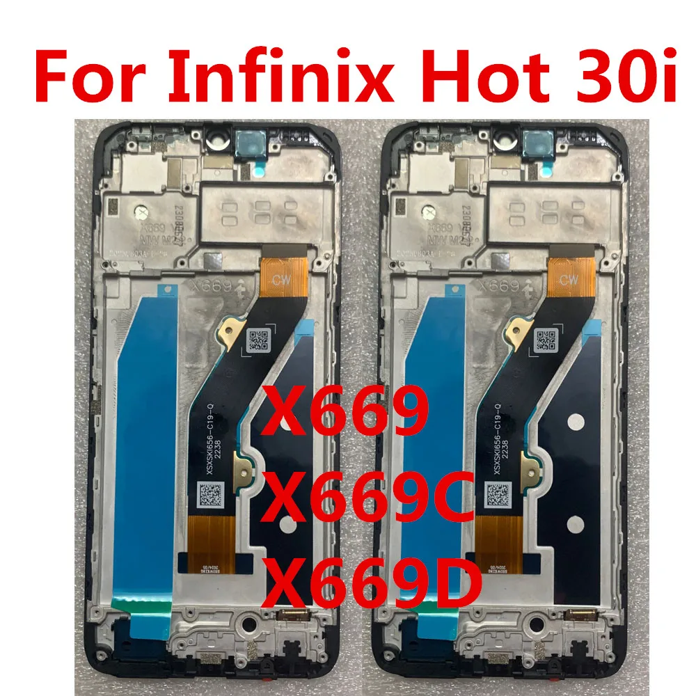 

6,56 "оригинальный для Infinix Hot 30i X669 X669C Hot30i NFC X669D рамка ЖК-дисплей экран сенсорный дигитайзер в сборе Замена