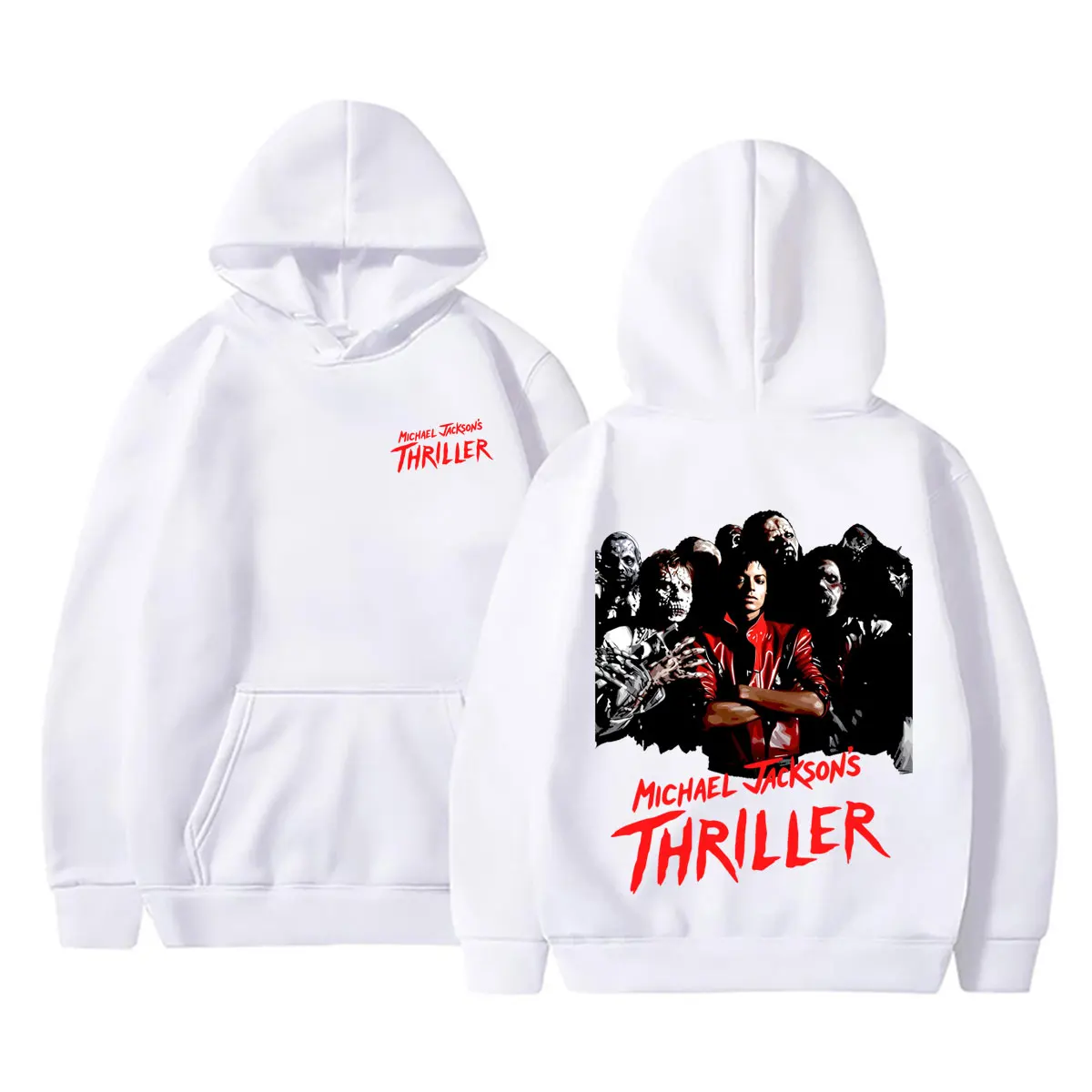 2026 neuer klassischer Vintage Michael Jackson Thriller Hoodie für Männer und Frauen, Retro Gothic Rock Horror Sweatshirts, Herren Punk Streetwear – Detail 10