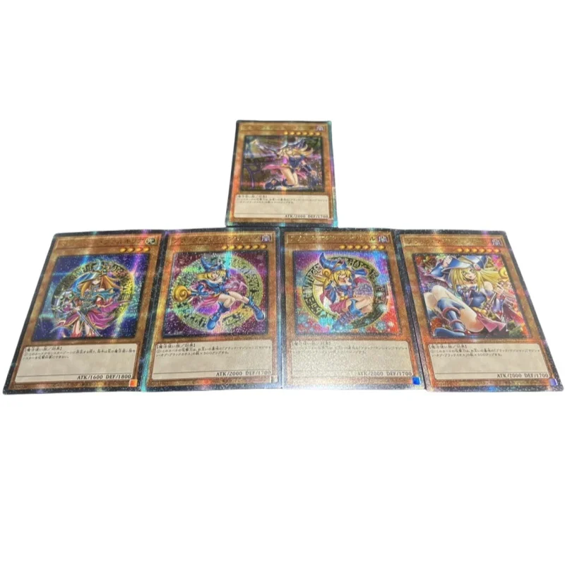 Yu-Gi-Oh! 5 Sheet Flash Card Black Magician Girl Different Painting Diy Gauze Series Action Toy Figure Anime Game Collection