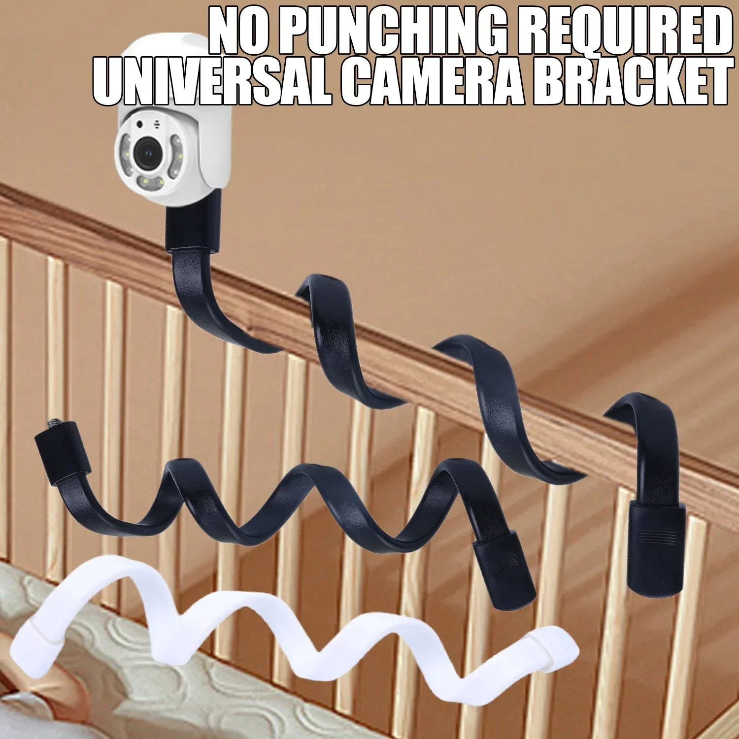 No Punching Portable Clip Mount Webcam Stand For Baby Monitor Camera Holder 1/4 Screw Home Flexible Arm Twist Mounting Kit