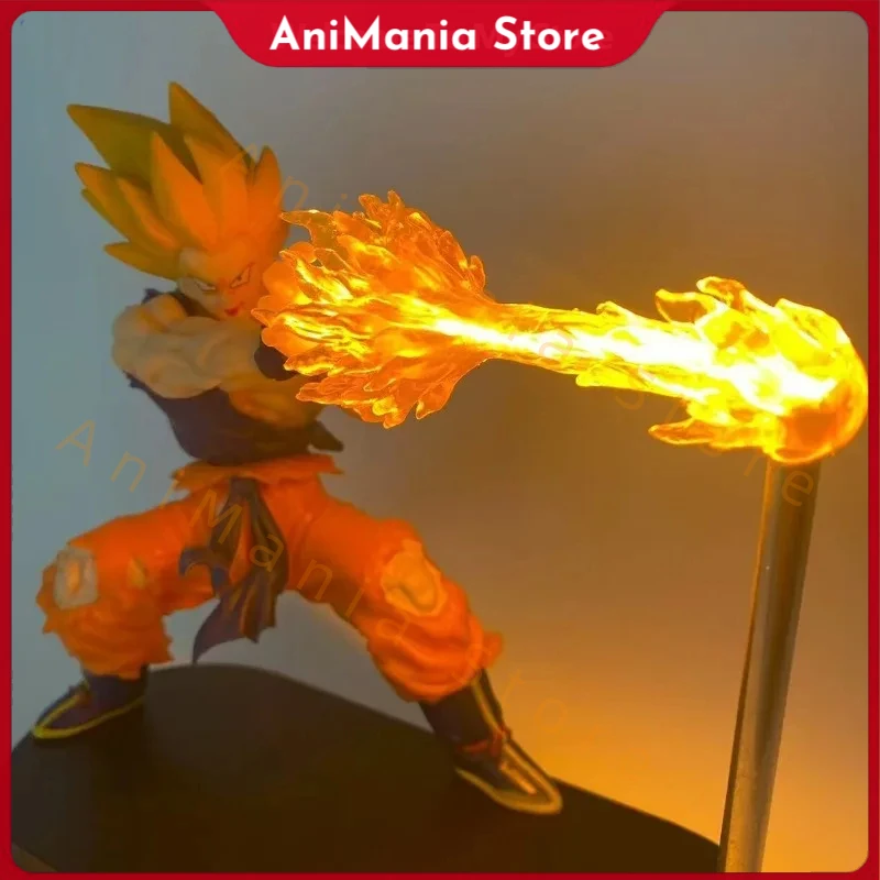 

​ 16 см Dragon Ball Super Saiyan Goku Kamehameha Wave световой эффект битва поврежденная аниме ПВХ фигурка статуя украшение для рабочего стола подарок ​