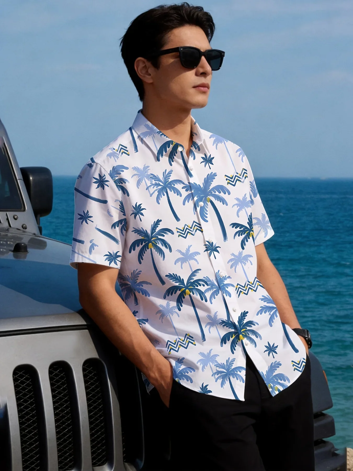Men 80s Memphis Geometric Graffiti Print Hawaiian Shirts Multiple Patterns Lapel Short Sleeve Loose Beach Casual Tops