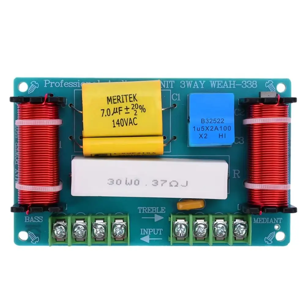 

3 Way Audio Frequency Divider 120W 980Hz-5000Hz Frequency Divider DIY Midrange Bass DIY Speaker Filter Circuit Music Lover