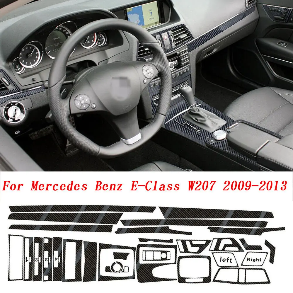 

5D черная внутренняя глянцевая наклейка на отделку для Mercedes Benz E-Class W207 2009-2013