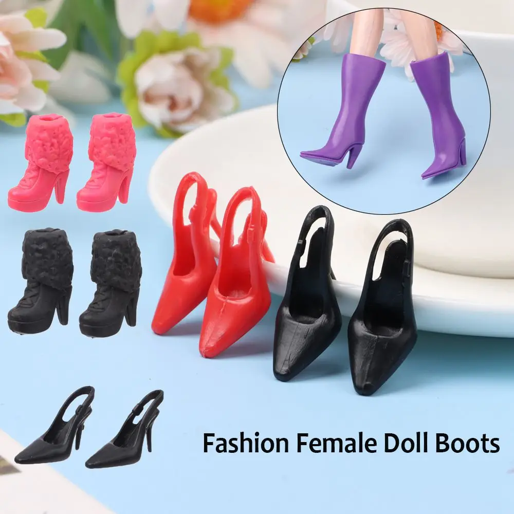 1 Pair Doll Shoes Multi Colors Plastic Shoes Long Knees Boots for 1/6 Dolls for 30cm Dolls Female Colorful Shoes Dolls Accessory