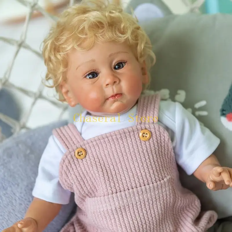 E7CE 55cm/21 pouces Reborns pour poupée bébé fille pour poupée nourrissante pour poupée réaliste fait à main en vinyle souple