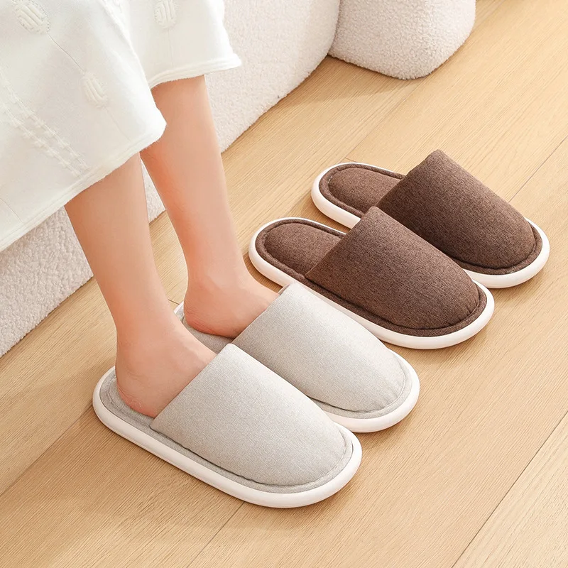 

Japanese Style Eva Autumn and Winter Indoor Home Foot Width Increased Elderly Non-slip Soft Bottom Slippers Women's Cotton