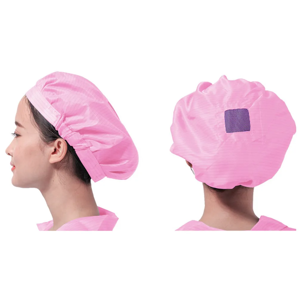 4 pcs Anti-Static Chef Hat Breathable Polyester Reusable Workshop Cap For Electronics Food Factory Work Adults Working Cap view 4
