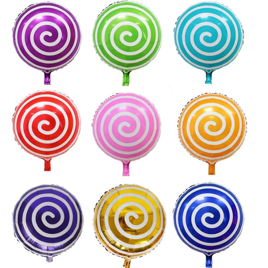 18 inch Candy Aluminum Balloon Children's Birthday Party Decoration Balloon Lollipop Aluminum Foil Balloon Kids Helium Balloon