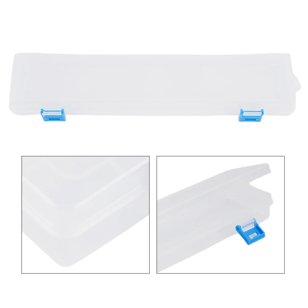 White Storage Box 33x7x3.5cm For Brushes Painting Pencils Watercolour Pens Arts Crafts Sewing Drawing Protector Hand Tools