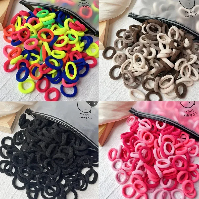 50/100Pcs Hair Bands Girls Candy Color Elastic Rubber Band Hair Bands Child Baby Headband Scrunchie Kids Hair Accessories